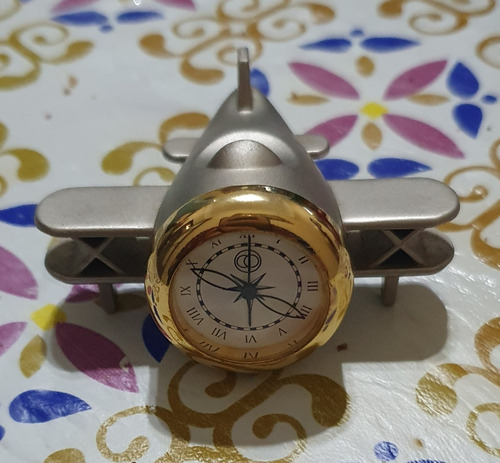 Reloj Avión Metal Segundero Forma Hélice Funcionando Palermo