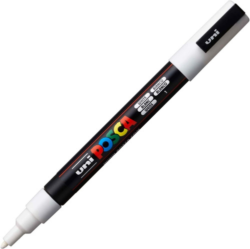 2x Caneta Marcador Posca Uni Ball Pc5m 2,5mm Branca White