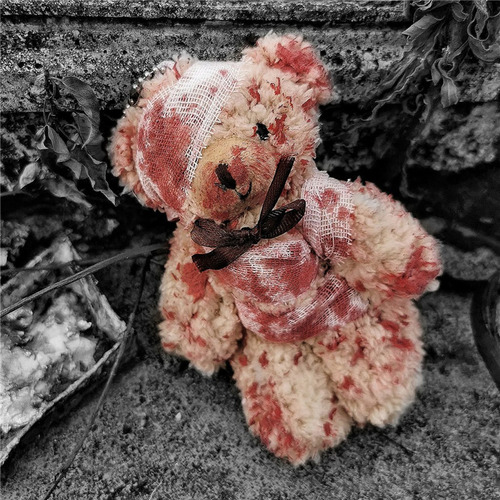 Colgante De Oso De Peluche Sangriento Para Llavero, Llavero,