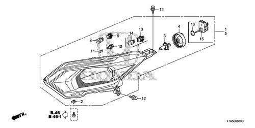 Farol Direito Honda Hrv Máscara Negra 2016 A 2018 Original