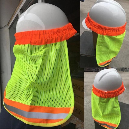Imagen 5 de 7 de Cubre Nuca Malla Amarillo Con Reflejante Para Cascos