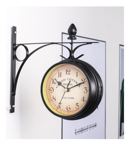Lazhu Reloj De Parede De Hierro Reloj De Parede Doble [u