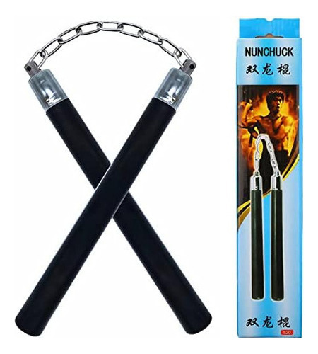 Nunchucks, Entrenamiento Seguro Goma Sólida Con Cadena