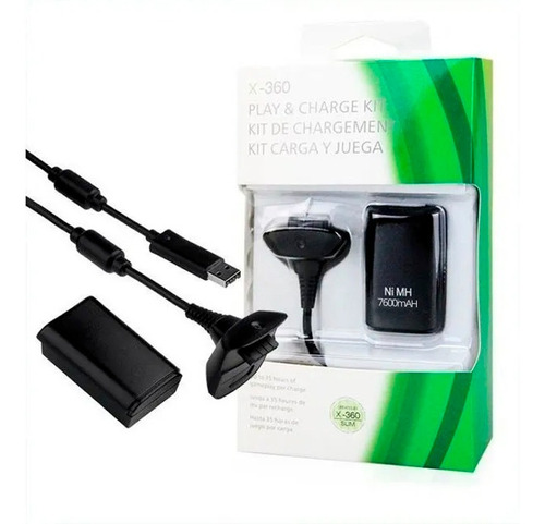 Kit Carregador E Bateria 7600 Mah Controle Xbox 360 Nf Top!