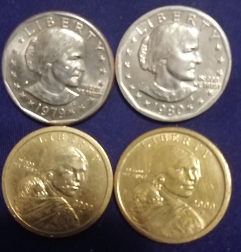 Set De 4 Monedas De 1 Dólar Americano 1979- 1980-2000