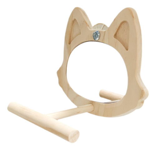 Espejo De Madera Con Soporte Para Loros Y Percha Para