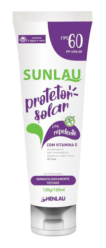 Prot. Solar C/ Repelente Sunlau 60 Fps Uva/uvb 120ml