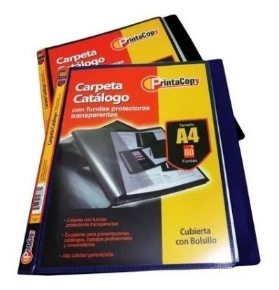 Carpeta Fundas Catalogo A4 80 Hojas Printa Bolsillo Cubierta