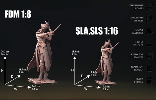 Bloodborne Lady Maria G Archivo Stl Para Impresión 3d