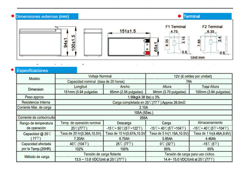 Epcom Ups Pl-7-12 De Respaldo 12v 7ah Reemplazo Recargable