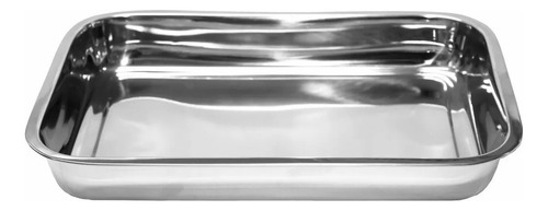 Kit 3 assadeira forma retangular alta aço inox 30 X 40 X 4cm