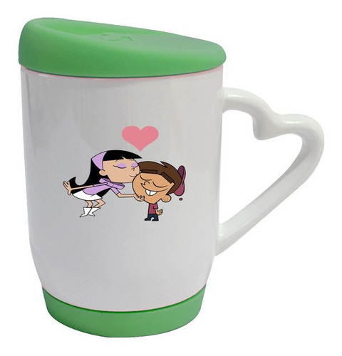 Mug Base Tapa Silicona Dibujos Animados   R200