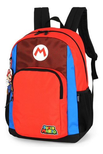 Mochila De Costas Super Mario Bros Juvenil Escolar Casual Cor Vermelho