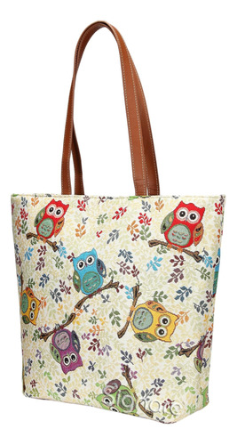 Bolso De Hombro Tipo Tapiz Para Mujer Con Búho (shou-owl)