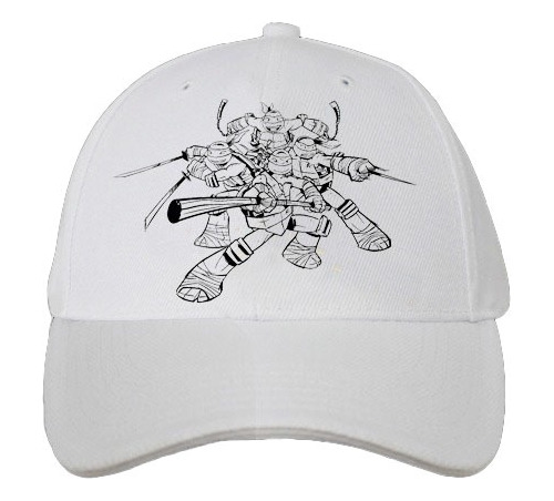 Gorras Para Pintar Con Fibras - 12 Un - Tortugas Ninjas