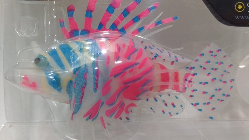 Enfeite Aquário Peixe Flutuante Jelly Lionfish Silicone