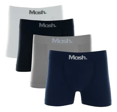 Kit com 4 Cuecas Boxer Microfibra sem Costura Mash