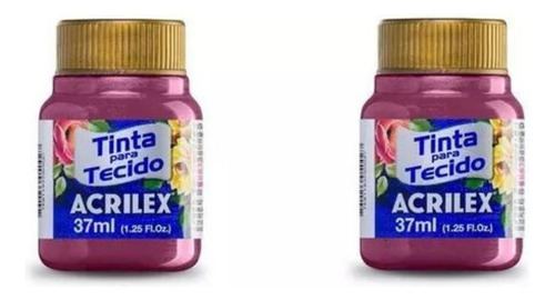 Tinta Tecido Metálica 37 Ml - Fuchsia 804 Kit C/ 2