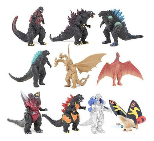 10pcs Godzilla Kaiju Figuras De Acción Modelo Juguetes Frees