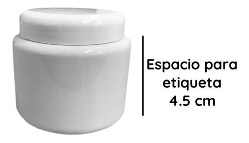 Imagen 4 de 10 de Envase Potes 250 Cc Redondo Blanco Pvc X 130 Unid.