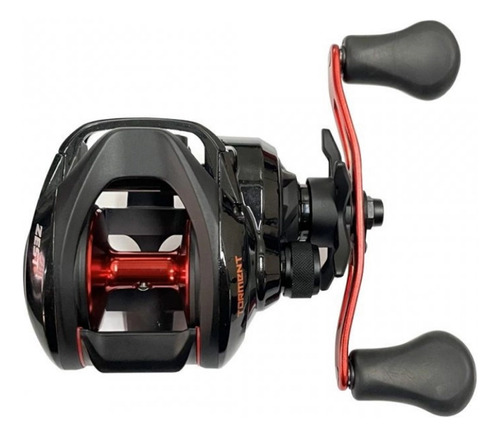 Torment 235 g Drag 8,5 kg, 12 rollos Carrete. Vel. 8. 1:1 - Ms Color negro/rojo en el lado izquierdo de la manivela