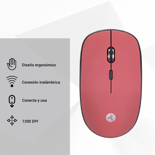 Mouse Inalámbrico Techzone 1200 Dpi Tipo Diamante Rojo /vc