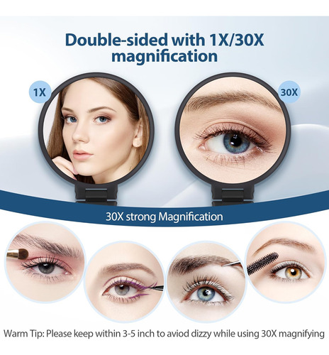 B Beauty Planet Espejo De Aumento 30x, Espejo De Mano Con As