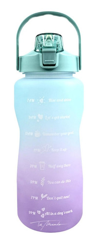 Botella De Agua En Degradé Con Cita Motivacional 2 Litros