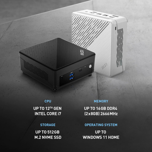 Msi Cubi 5 12m, 0.7l Mini Pc, Intel Core Iu, Wifi 6, Bt 5.2,