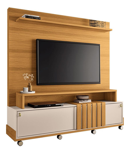 Home Painel Theater Bold Sala Tv Até 65 Polegadas Cor Cinamomo/off White
