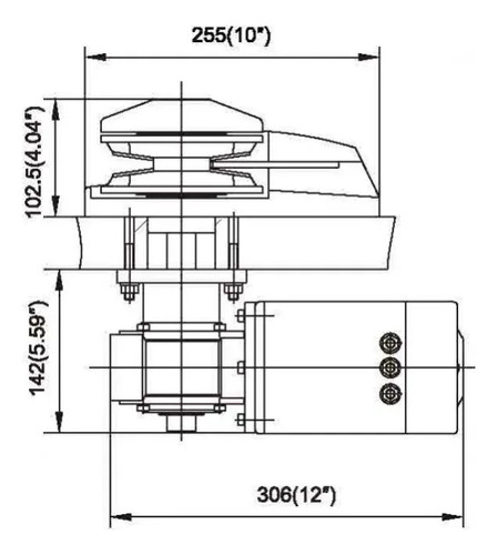Guincho Elétrico Bada 12v Horizontal 900w Corrente 6mm Barco
