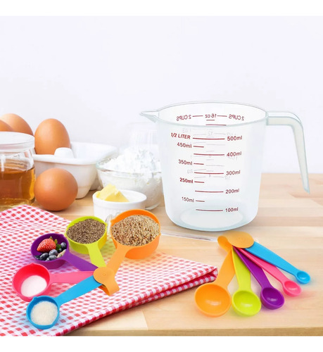 Qz 12 Tazas Y Cucharas Para Decoración De Cocina Y