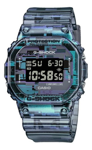 Reloj Casio digital G-shock DW-5600nn Furta para hombre, color correa, color bisel translúcido, color de fondo translúcido, color negro