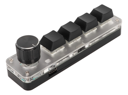 Teclado De Uma Mão De 4 Teclas Usb Mini Key Knob Azul Rgb