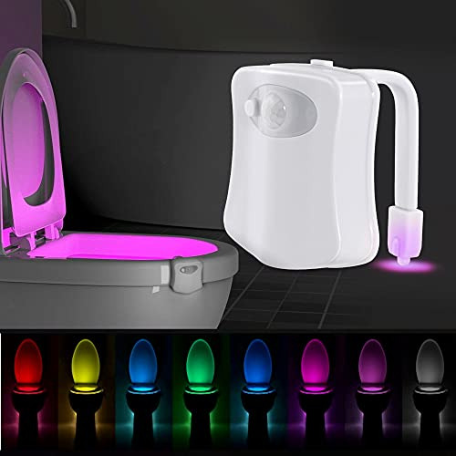 Luz Nocturna Baño Led 8 Colores Con Sensor De Movimiento