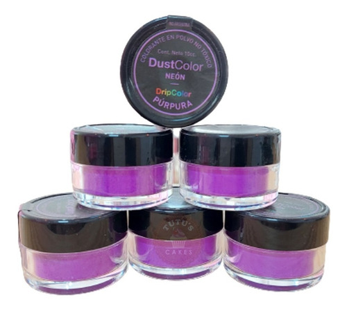 Imagen 2 de 5 de Colorante Polvo Liposoluble Violeta Purpura Neon Reposteria