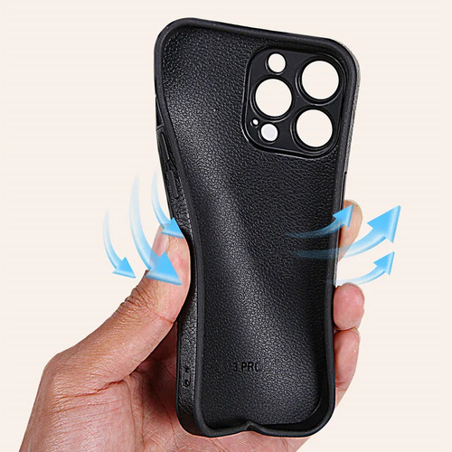 Funda Para Teléfono De Piel Sintética De Color Liso A Prueba