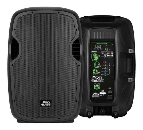 Parlante Pro Bass Elevate 115 Portátil Con Bluetooth 220v Negro