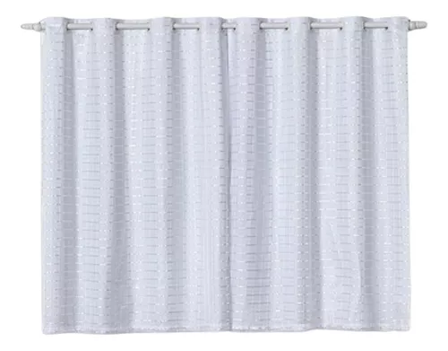 Cortina Blackout PVC com Tecido Voil Xadrez 2,80 m x 2,30 m