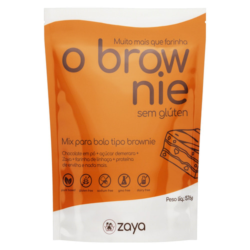 Imagem 1 de 4 de Mix para bolo brownie Zaya sem glúten 576 g 