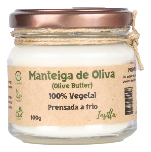 Manteiga De Oliva 100% Vegetal E Natural 100g Pele E Cabelo