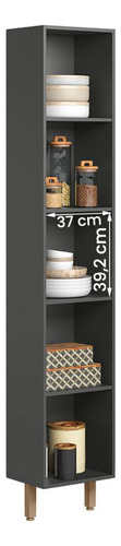 Paneleiro De Cozinha Acacia 219cm Com 1 Porta 4 Prateleiras