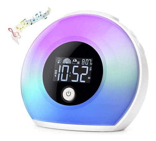 Night Light Bluetooth Speaker Alarm Clock, Luz Cálida ...