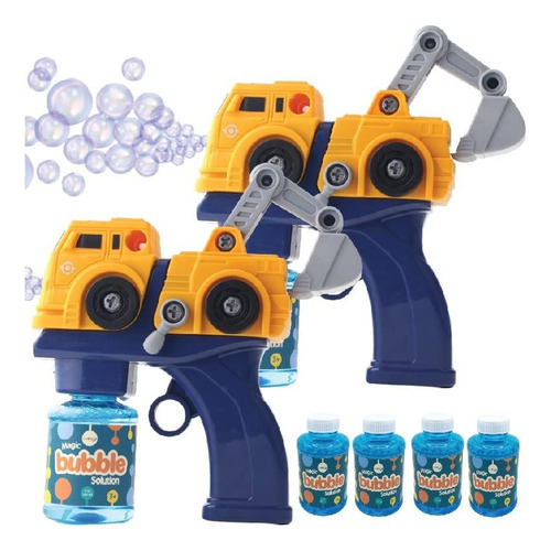 2 Bubble Gun Incl 4 Bubble Solutions For Toddlers 3-5 Yrs...