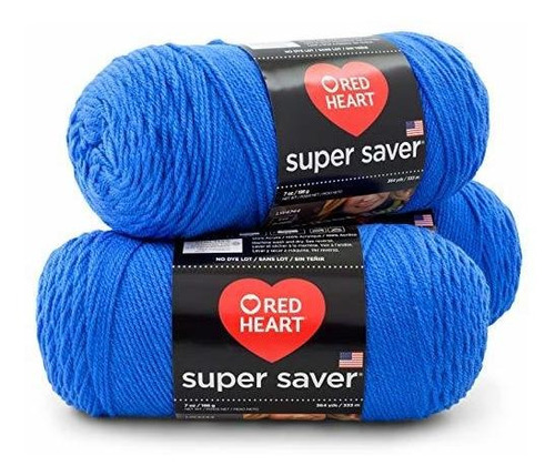 Paquete De 3 Hilos Red Heart Super Saver, Paquete De 3 Azul