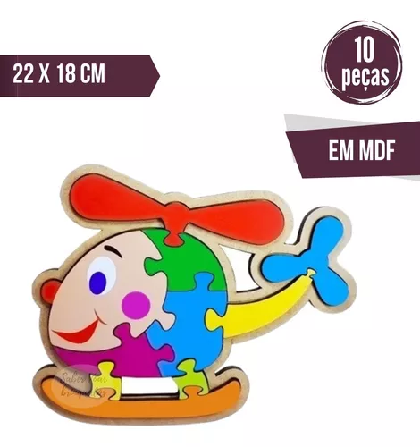 Kit 10 Jogos Quebra Cabeça Infantil Animais Educativo Mdf