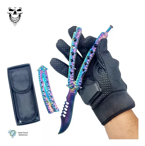 1 Canivete Butterfly Karambit Cs Go Trava De Mola Cores