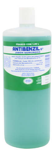 Jabón Quirúrgico Antibenzil Verde 1lt Desinfectante 