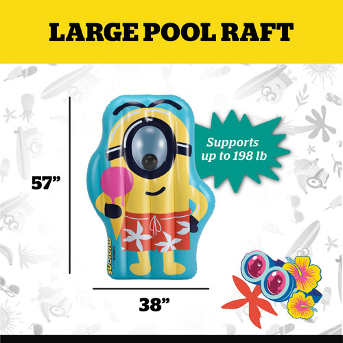 Piscina Flotante Y Balsa Bigmouth Minions Despicable Me 4 Pa