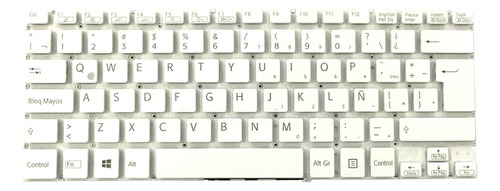 Teclado Para Sony Vaio Fit14 Svf14 Svf14a Svf142 Svf143 Esp Color Blanco